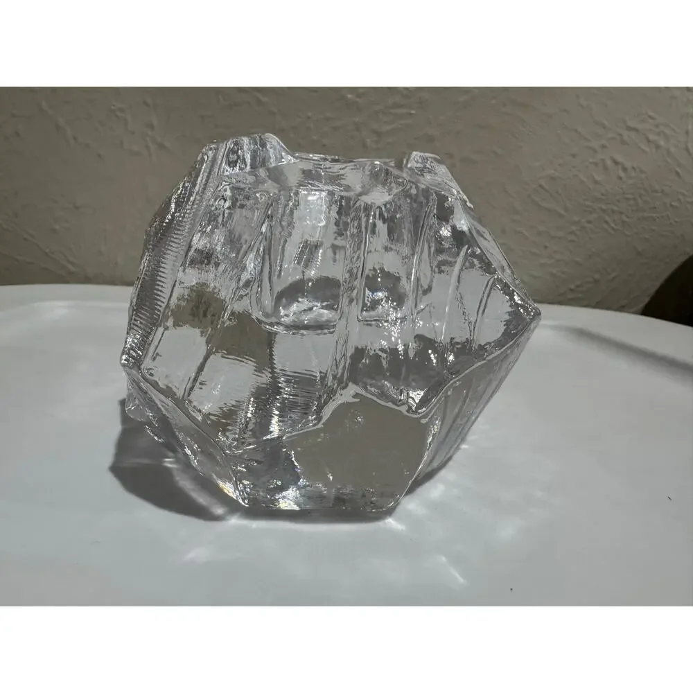 Kosta Boda Scandi Glass Rock Candle Votive Holder Vintage - Picture 7 of 9